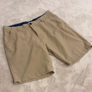 Men's Flat Front Tan Stretch Performance Shorts